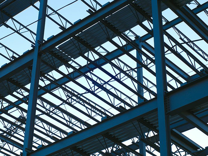 New construction steel beams supplied by Goldstein Steel Co.
